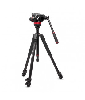 Manfrotto Trípode 055 Aluminio con rótula de vídeo fluida 502