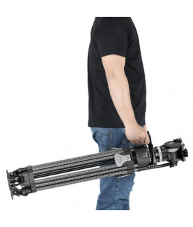 Leofoto LVF-163C+FH-10 Trípode de fibra de carbono y cabezal fluido